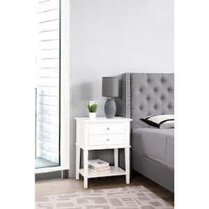 Newton 2-Drawer White Nightstand (28 in. H x 22 in. W x 16 in. D)