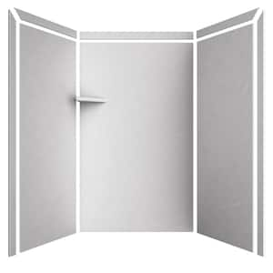 Elegance 36 in. x 48 in. x 80 in. 9-Piece Easy Up Adhesive Alcove Shower Wall Surround in Sea Salt