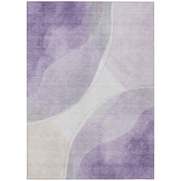 Chantille Machine Washable Indoor/Outdoor Abstract ACN3082 Lavender 8 ft. x 10 ft. Area Rug