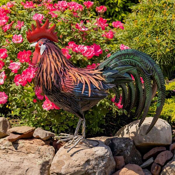 Zaer Ltd. International 29 in. Tall Iron Painted Rooster &quot
