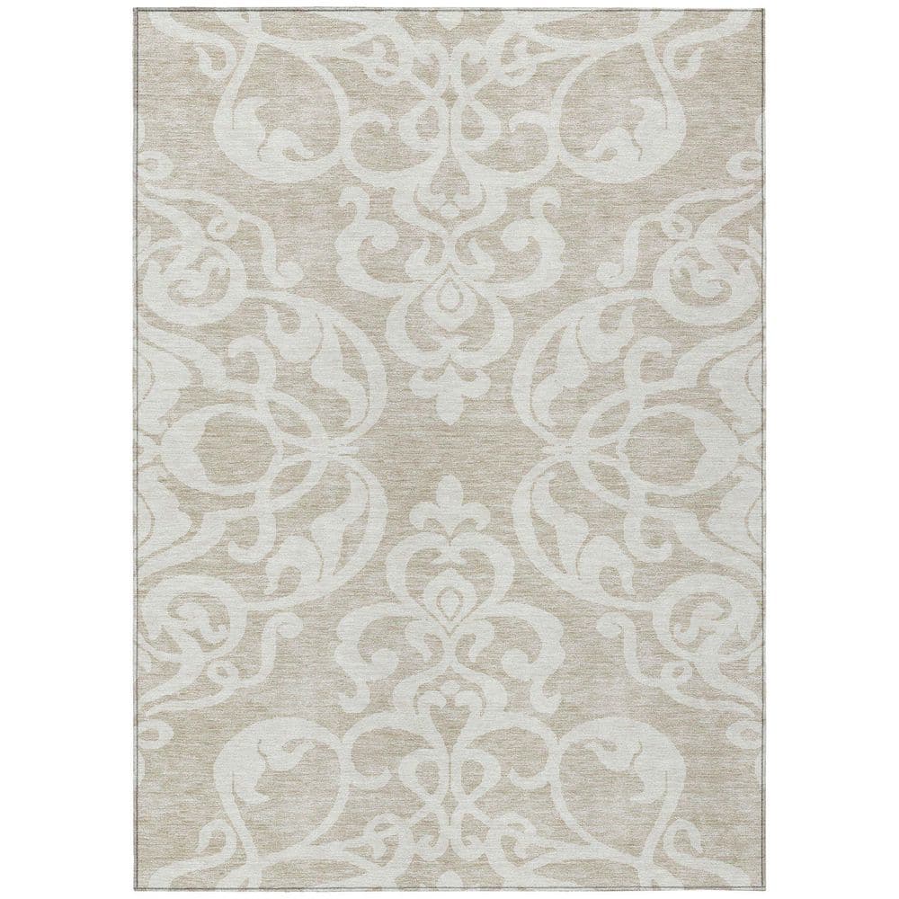 Chantille Beige Rectangular Synthetic Washable Rug 2'6" x 3'10"