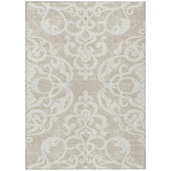 Chantille Machine Washable Indoor/Outdoor Abstract ACN973 Beige 2 ft. 6 in. x 3 ft. 10 in. Area Rug