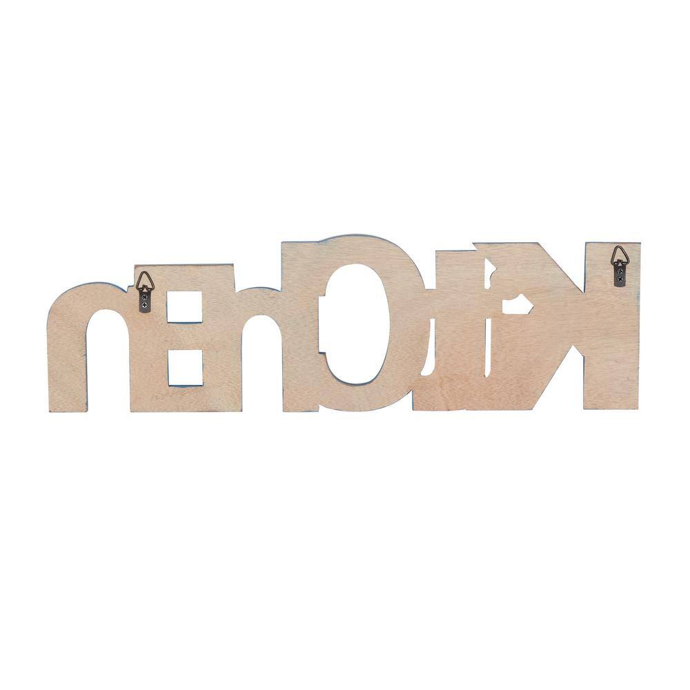Multi-Colored Wood and Metal Coastal Kitchen Wall Sign