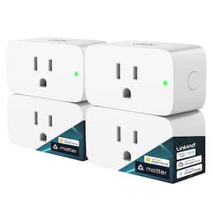 15 Amp 1800-Watt Max Smart Outlet Plug Work with Apple Home, Siri, Alexa, Google Home, SmartThings 2.4G Wi-Fi, 4-Pack