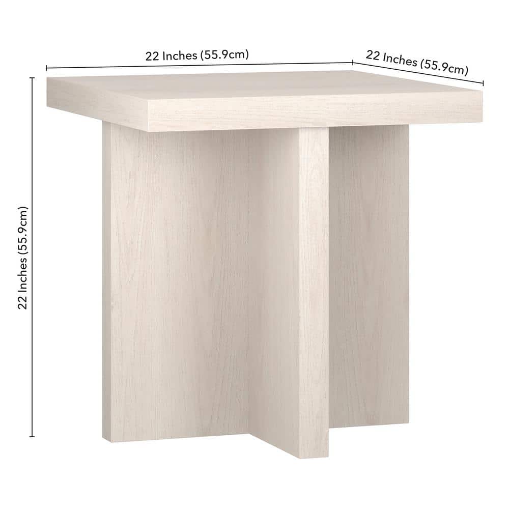 Alder White 22" Square MDF Accent Table
