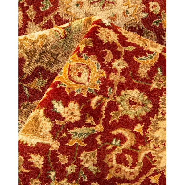 Mogul Brown 8 x 10 Oriental Wool Indoor Area Rug