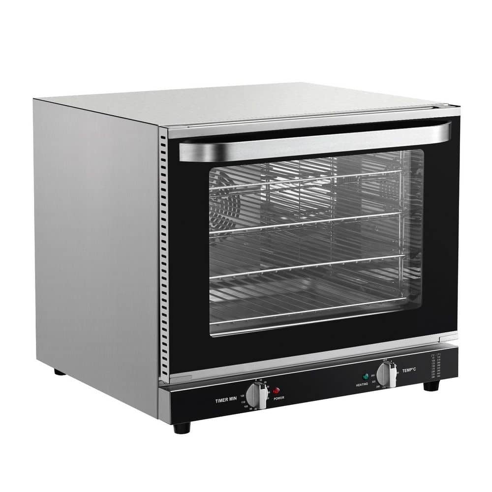 Commercial Countertop Oven, 66L 4-Tier Toaster Oven, 2800W Electric Oven with Tempered Glass Door, Wire Racks, in Black