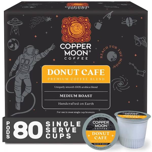 Single Serve Coffee Pods for Donut Cafe Blend, Medium Roast, Keurig K-Cup Brewers (80-Pack)