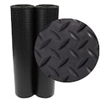 Diamond Plate 4 ft. x 9 ft. Black Rubber Flooring (36 sq. ft.)