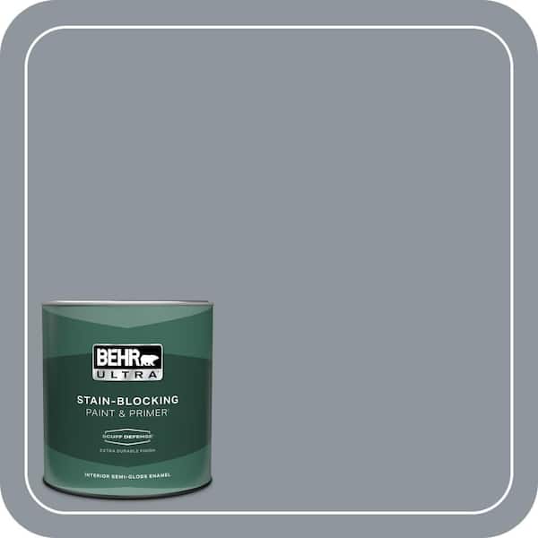 BEHR ULTRA 1 qt. #MQ5-21 Radiant Silver Extra Durable Semi-Gloss Enamel Interior Paint & Primer