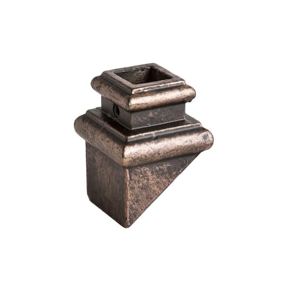 HOUSE OF FORGINGS Square Hole 1.25 in. Cast Iron Angled Shoe Baluster Shoe Oil Rubbed Bronze