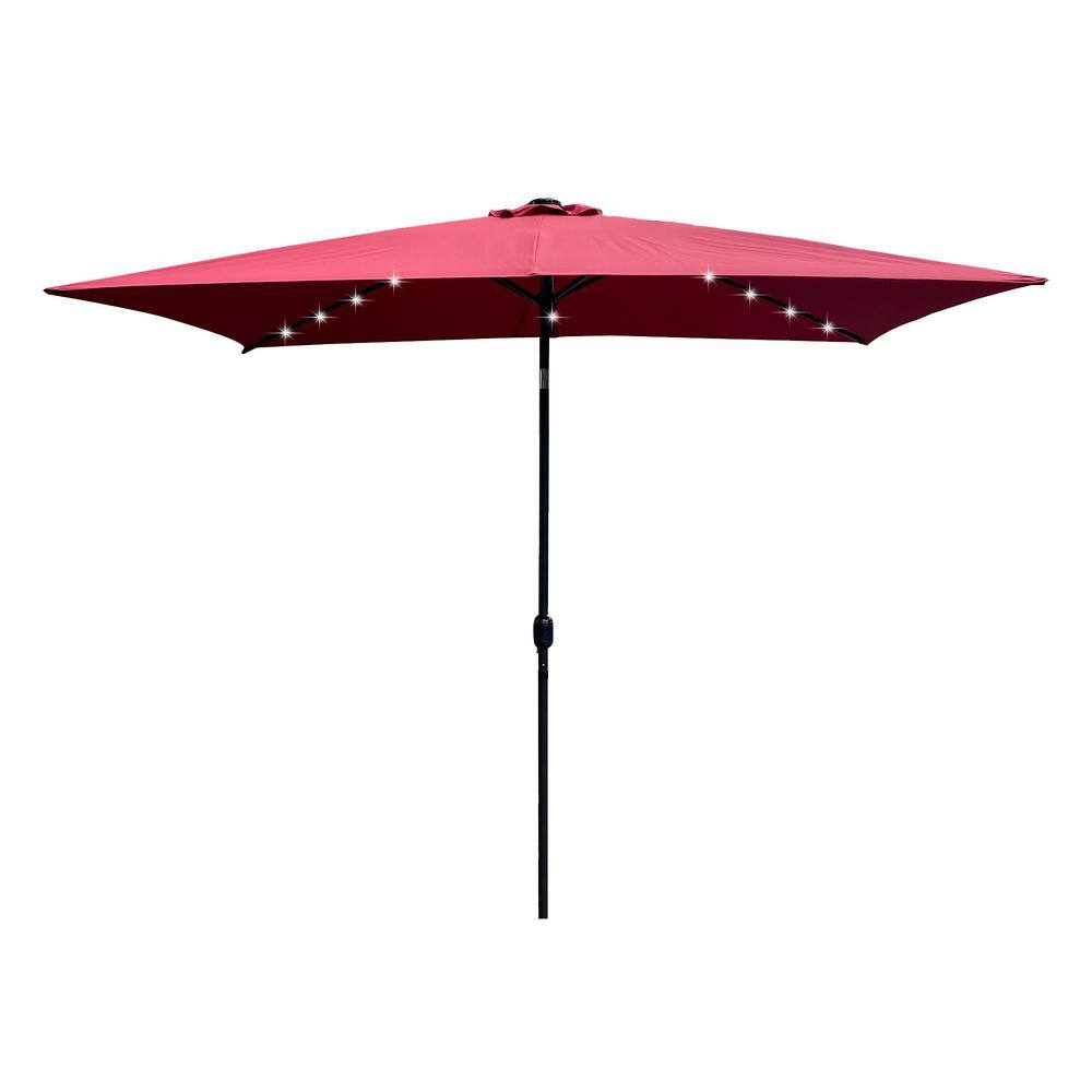 Highly UV resistant 10 ft. x 6.5 ft. Metal Market Solar Push button Patio U