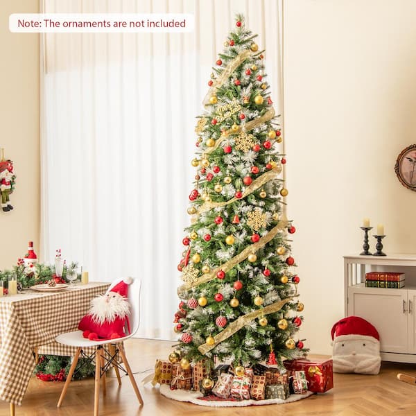 9 ft.Green PreLit Artificial Christmas Tree with Warm-White LED Lights