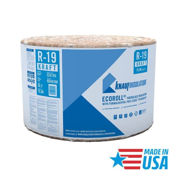 R-19 EcoRoll Kraft Faced Fiberglass Insulation Roll 23 in. x 39.2 ft. x 6-1/4 in.