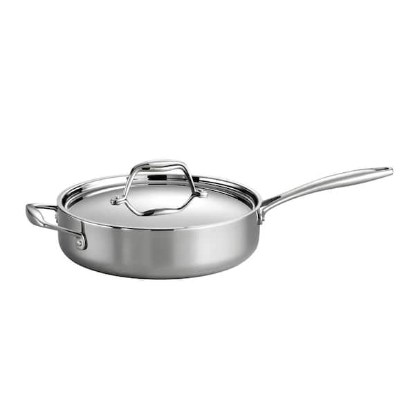 Tramontina Gourmet Tri-Ply Clad 3 qt. Stainless Steel Saute Pan with Lid
