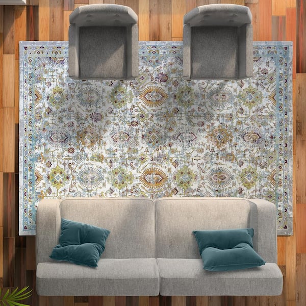 Carmen Salem Ivory 6 ft. x 9 ft. Traditional Indoor Area Rug