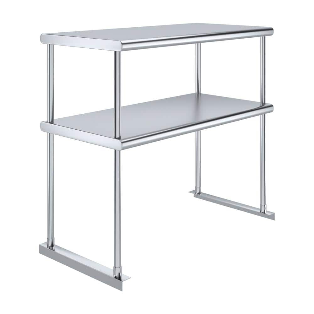 36" Stainless Steel Double-Tier Kitchen Overshelf