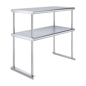 18 in. x 36 in. Stainless Steel Double Over Shelf for Kitchen Utility Table, 2-Tier Over Shelf