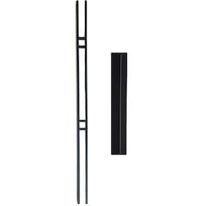 44 in. x 2 1/2 in. Satin Black Double Bar Iron Stair Baluster