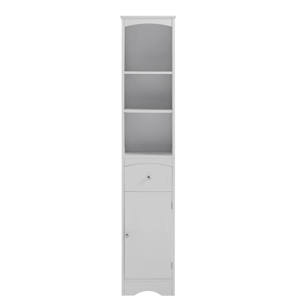 Anky 13.4 in. W x 9.1 in. D x 66.9 in. H White MDF Freestanding Bathroom Storage Linen Cabinet price history on PriceWatchPro