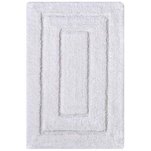 Unbranded Newport White 20 in. x 32 in. Cotton Bath Rug