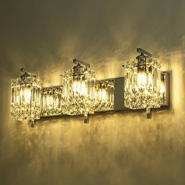 RRTYO Thery 3-Light Chrome Modern Glam Rectangular