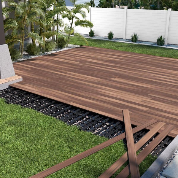 Barrette Outdoor Living InstaDeck 4 ft. x 4 ft. Composite Outdoor Flooring Tropical Walnut