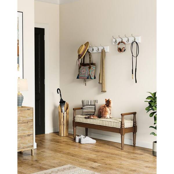 Angel Sar White Wall Mounted Coat Rack, Coat Hooks Wall Hooks Coat