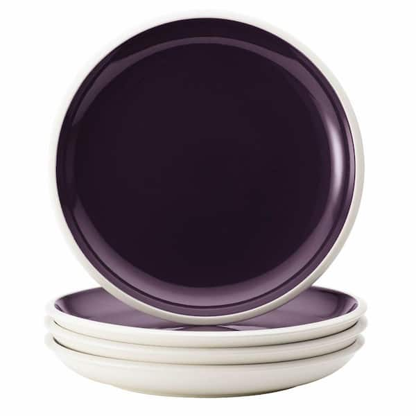 Rachael Ray Dinnerware Rise 4-Piece Stoneware Salad Plate Set in Purple