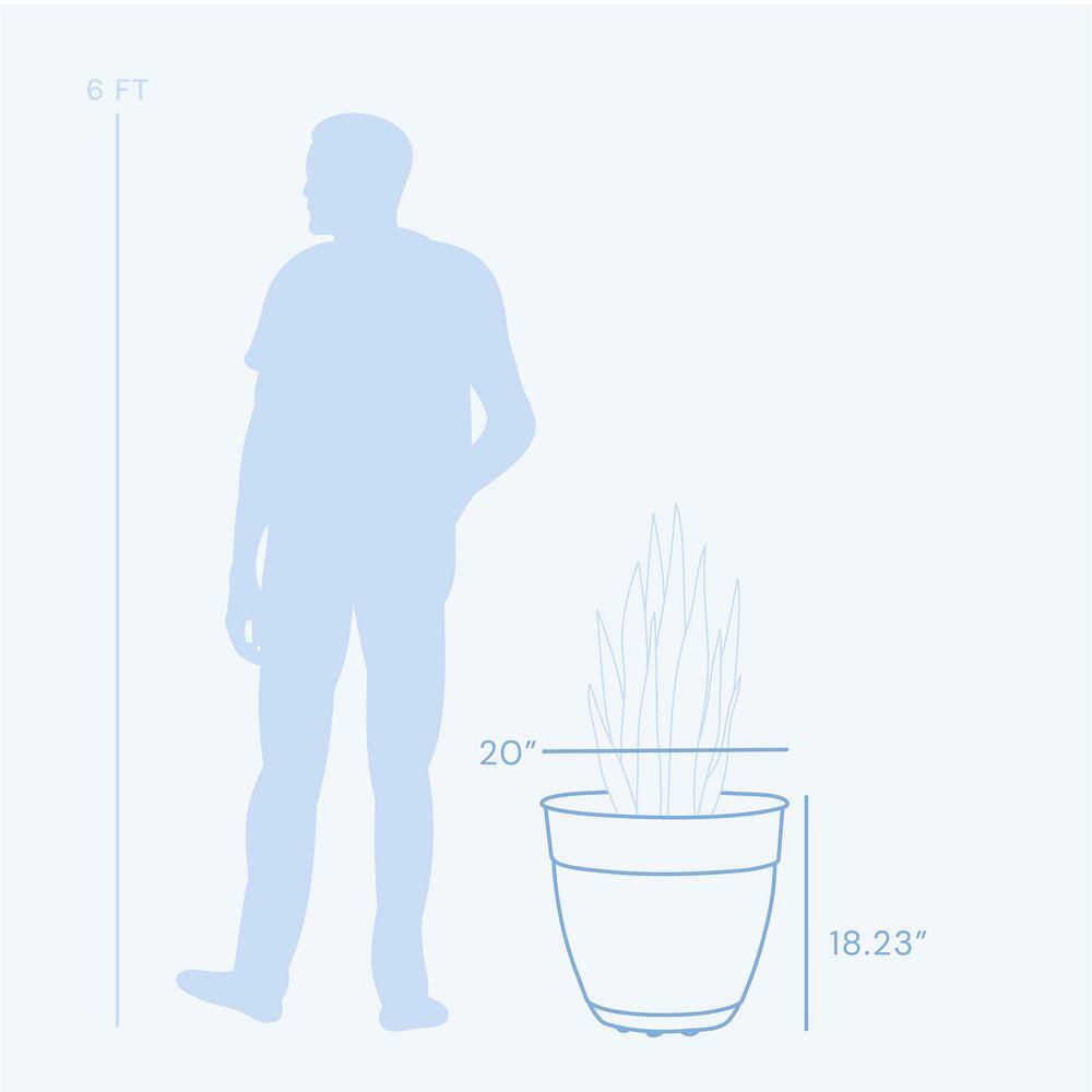 Ocean Blue 20" Recycled Plastic Indoor/Outdoor Planter with Removable Saucer