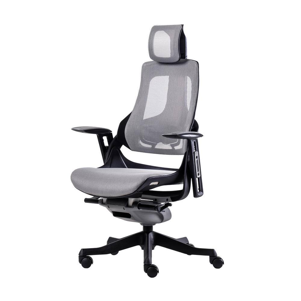 Gray Mesh High Back Executive Swivel Chair with Adjustable Arms