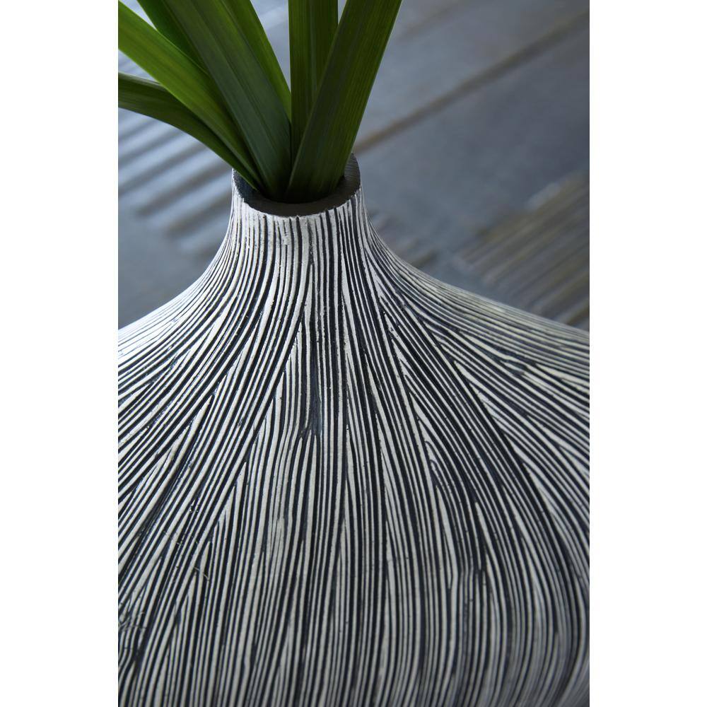 Gray Asymmetrical Curved Polyresin Table Vase