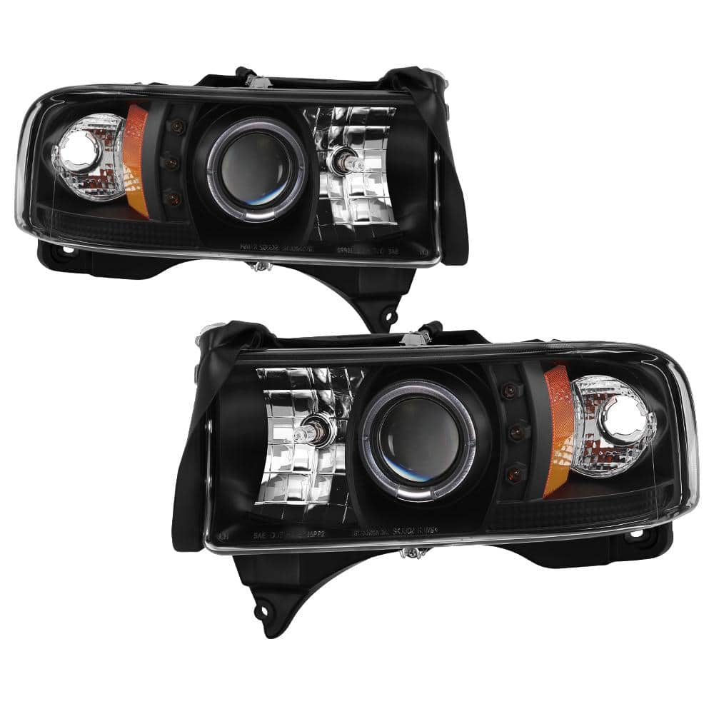 Spyder Auto Dodge Ram 1500 94-01 / Ram 2500/3500 94-02 / 99-01 Ram Sport -  Projector Headlights - LED Halo- Black 5010087 - The Home Depot