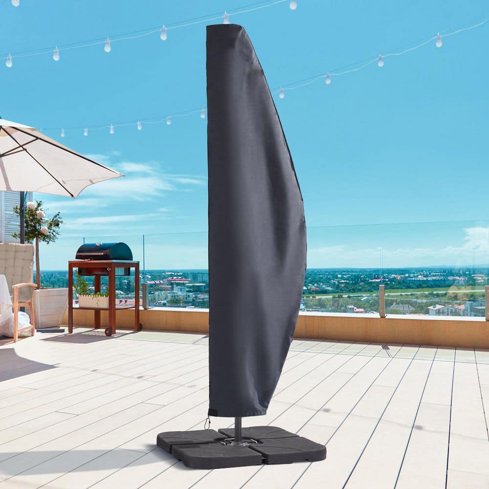 cover for patio umbrella 56in Waterproof 8-9ft, Transparent and elastic hem cord allow for a tight Dark Blue Patio Umbrella Cover