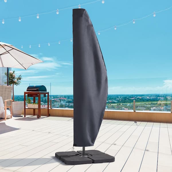 escort patio umbrella cover dust-proof parasol cover with zipper 15 Foot Rod term durability Deluxe Beige Patio Umbrella Cover