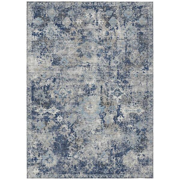 Chantille Machine Washable Indoor/Outdoor Abstract ACN3116 Navy 9 ft. x 12 ft. Area Rug