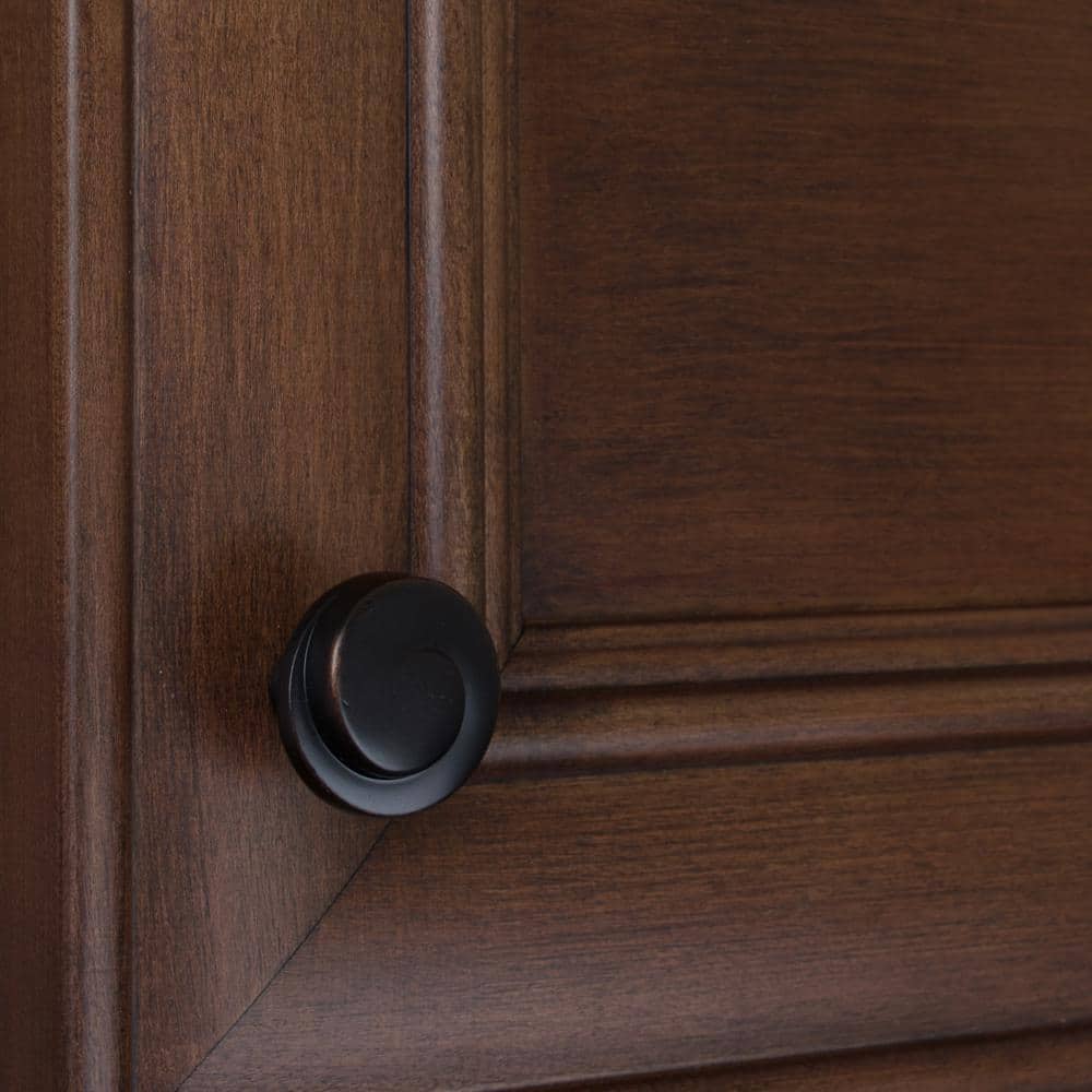 Oil Rubbed Bronze Round Cabinet Knob with Mounting Hardware