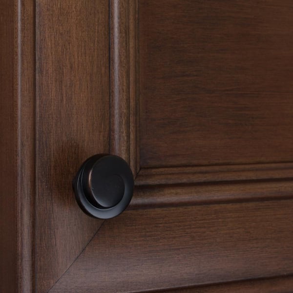1-1/8 in. Dia Oil Rubbed Bronze Classic Wave Cabinet Knob (10-Pack)
