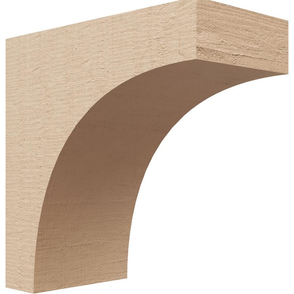Ekena Millwork 4 in. x 8 in. x 8 in. Series 1 Classic Stockport Rough Cedar Woodgrain Timberthane Polyurethane Corbel, Primed Tan