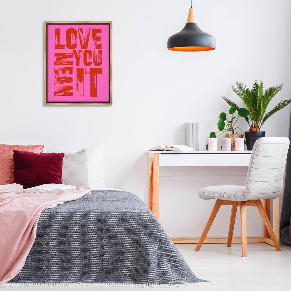 Bold Love You Mean It by House of Lulu Brown Floater Frame Typography Graphic Art Print 31 in. x 25 in. price history on PriceWatchPro
