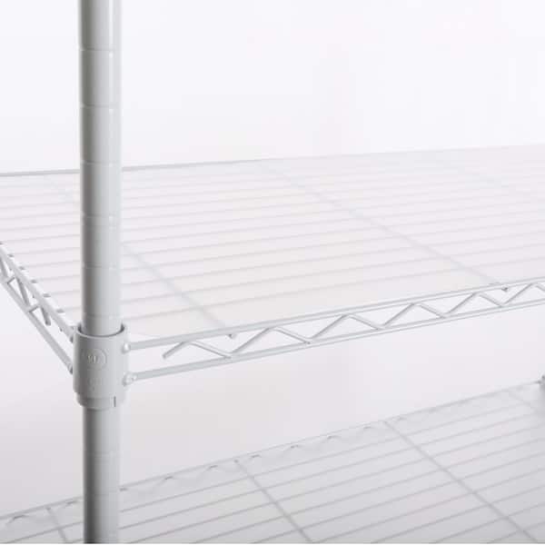 7-Tier White Kitchen Shelf Metal Storage Shelf Height Adjustable