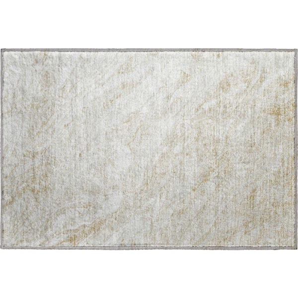 Mayfield Premium Machine Washable Indoor/Outdoor Geometric AMF640 Ivory 1 ft. 8 in. x 2 ft. 6 in. Area Rug