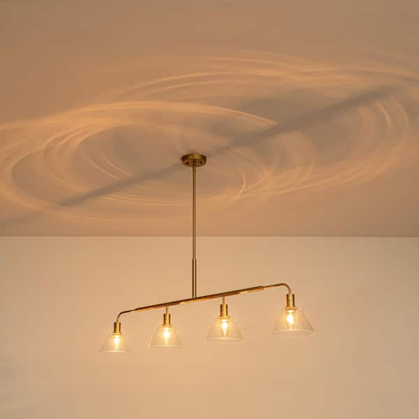 Rennnsan Lirra 49.4 in. 4-Light Brushed Gold Transitional Linear