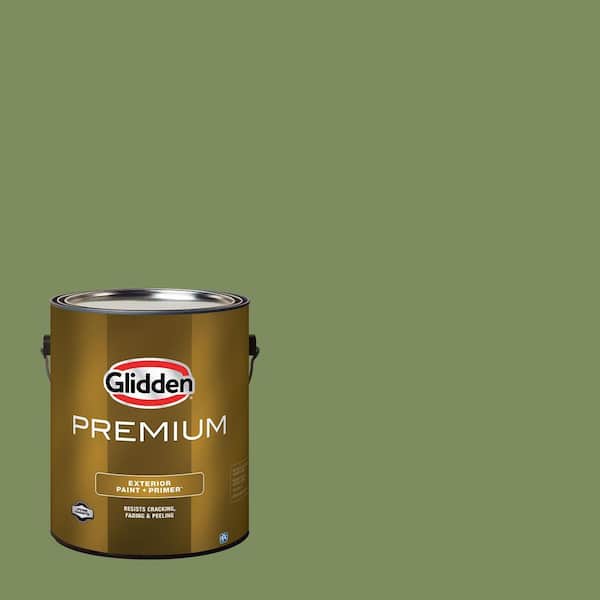 Glidden Premium 1 gal. Moss Point Green PPG1121-6 Semi-Gloss Exterior Latex Paint