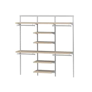 6 ft. Double Hang with Six Shelf Stack-Birch