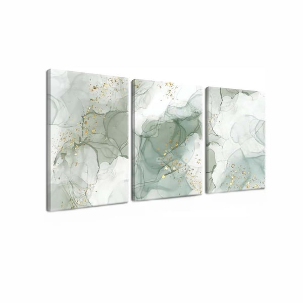 Sage Green Abstract Wall Art for Living Room