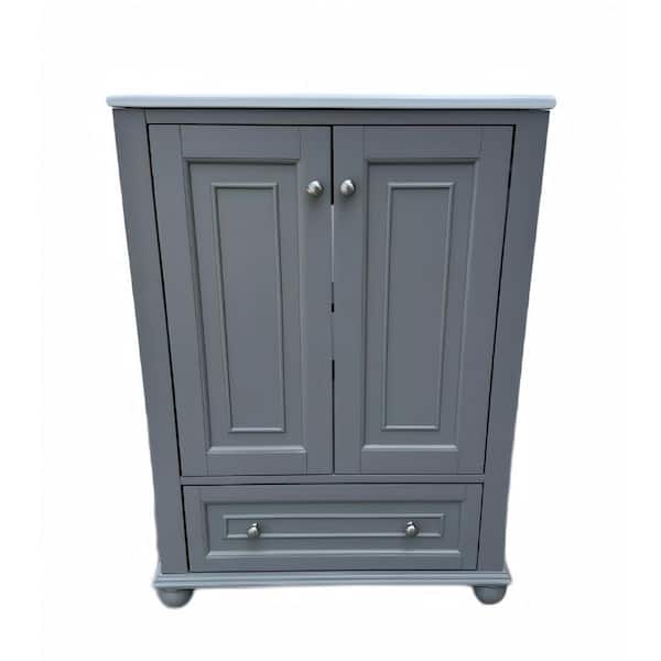 23.6 in. Storage Cabinet, Accent Cabinet with 2 Doors and Closed Drawer, Gray
