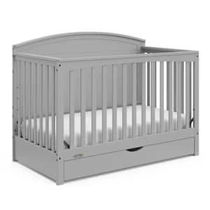 Bellwood Pebble Gray 5-in-1 Convertible Crib with Drawer