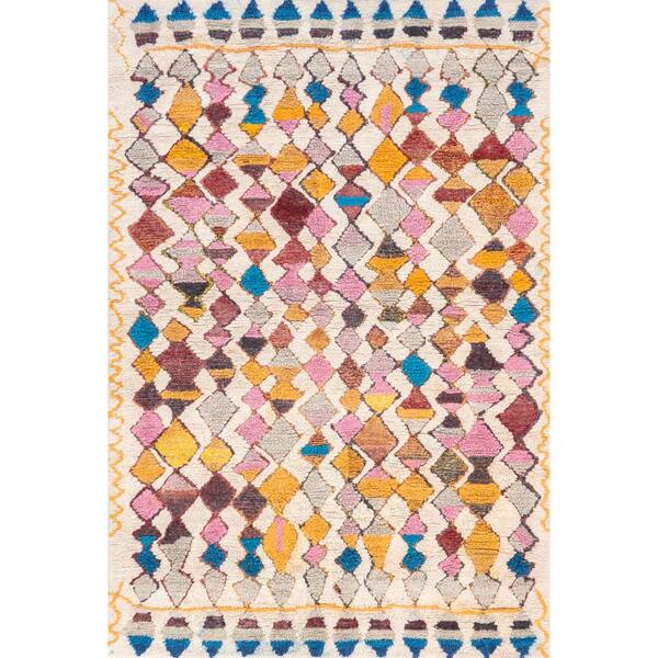nuLOOM Hand Tufted Moroccan Helaine Shaggy Multi 10 ft. x 14 ft. Area