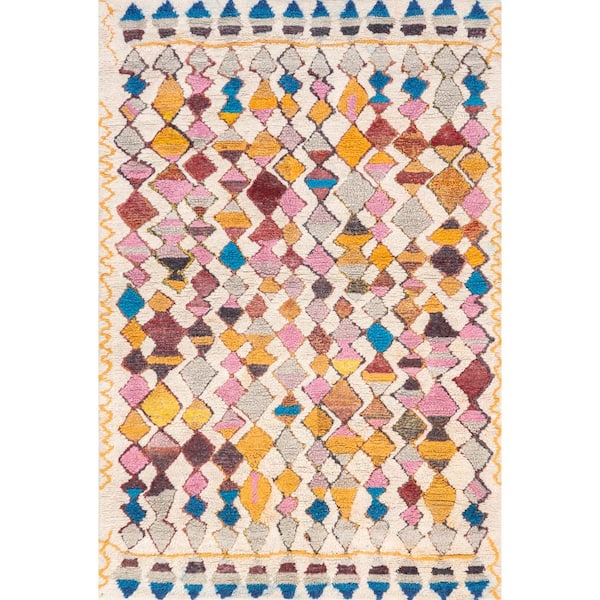 nuLOOM Hand Tufted Moroccan Helaine Shaggy Multi 2 ft. 6 in. x 8 ft. Runner Rug